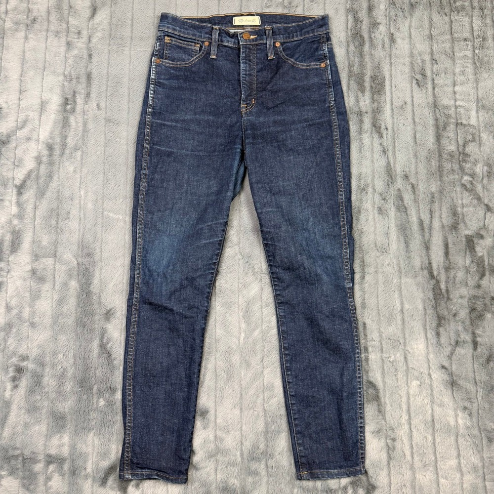 Madewell 10 High-Rise Skinny Jeans Dark Indigo Stretch Denim Womens Size 28